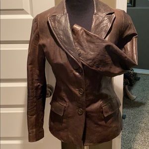 Marbled Brown Leather Jacket